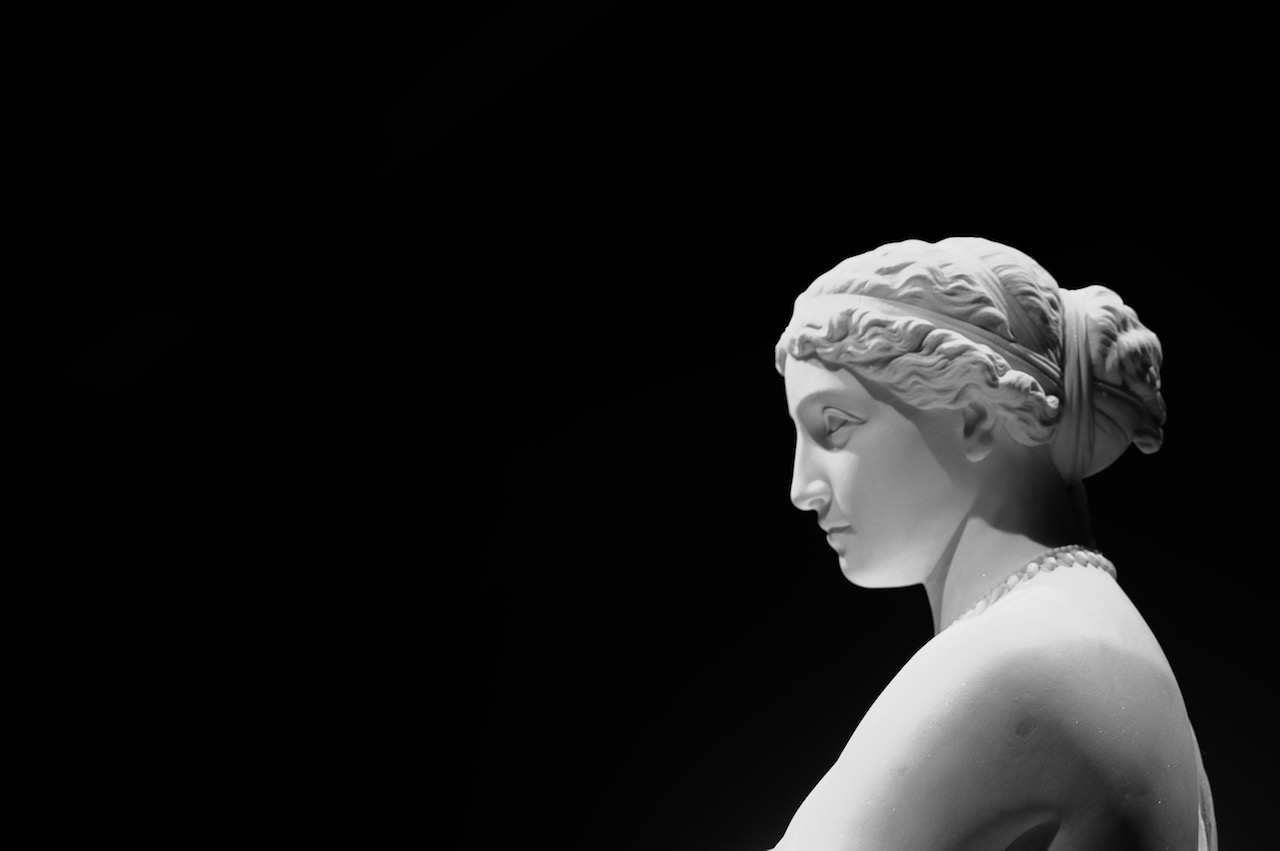 “Sappho” (modeled 1862, carved 1867), by William Wetmore Story (1819–1895).